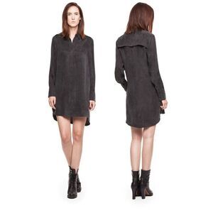 Paper Denim & Cloth Morgan Shirt Dress Medium Black  NWOT $398